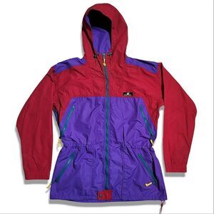 Sierra Designs Windbreaker Vintage 90s Hooded Colorblock Synching Jacket Coat